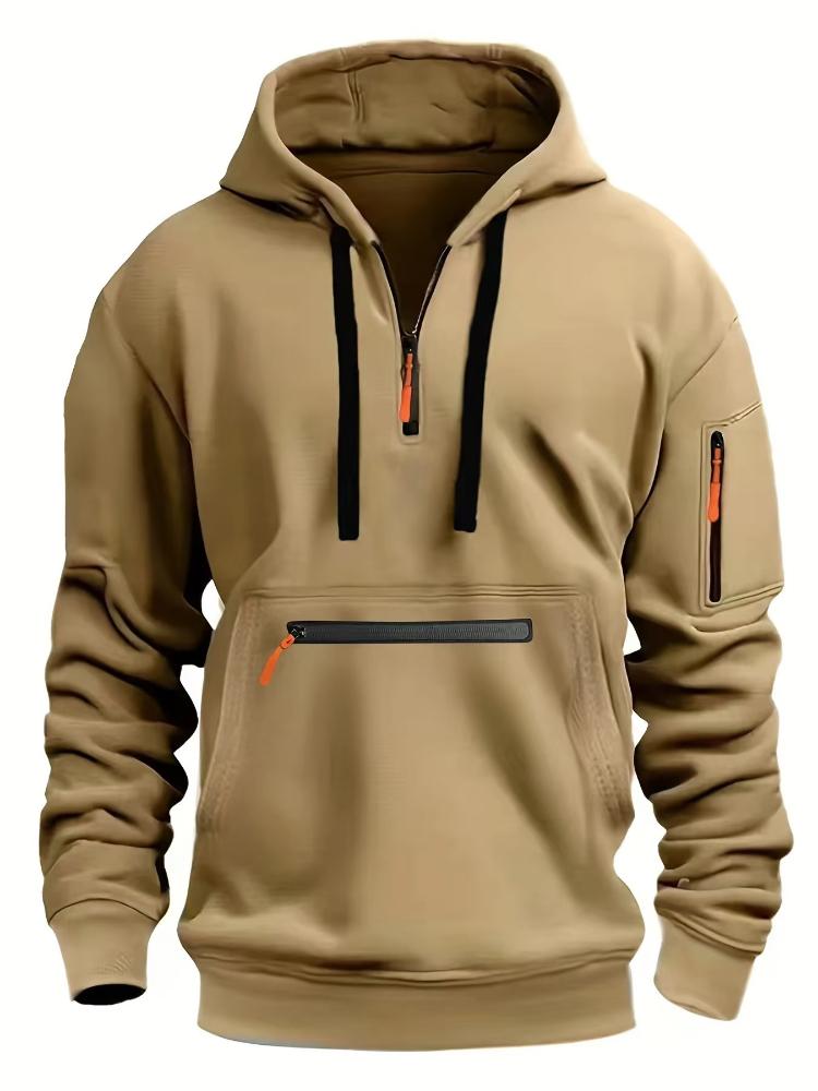 Herren Casual Zip-Up Hoodie mit Kängurutasche - Dicke, warme Polyestermischung für Herbst und Winter, Oversized Hoodie L von Joom DACH