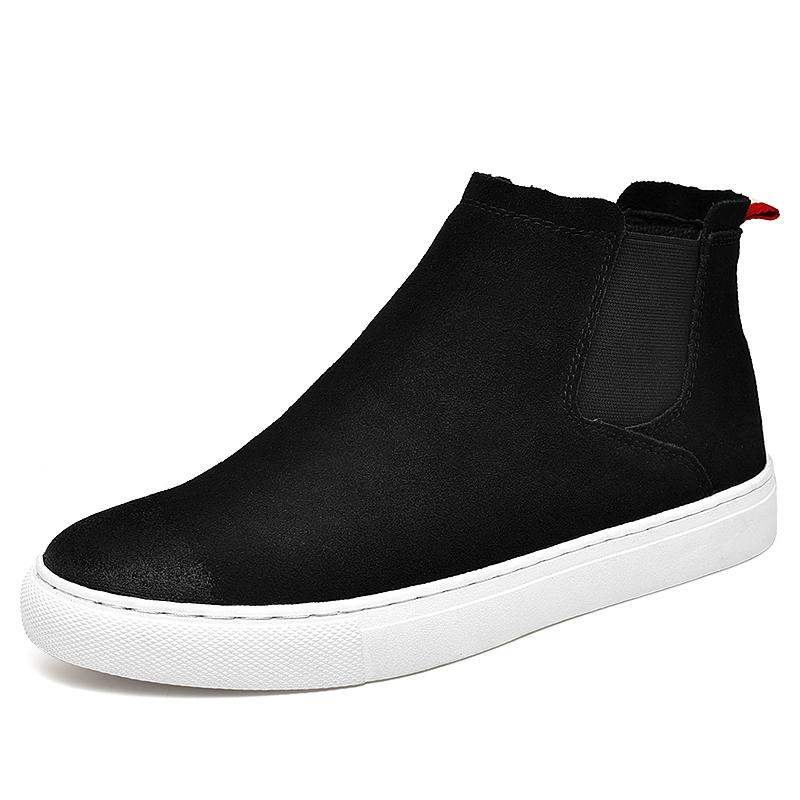 Herren-Chelsea-Stiefel aus echtem Leder, Wildleder-Stiefeletten für Herren, Herbst-Winter-Freizeitschuhe 38 schwarz weiße Herren-Chelsea-Stiefel aus echtem Leder, Wildleder-Stiefeletten für Herren, Herbst-Winter-Freizeitschuhe 38 schwarz weiße von Joom DACH