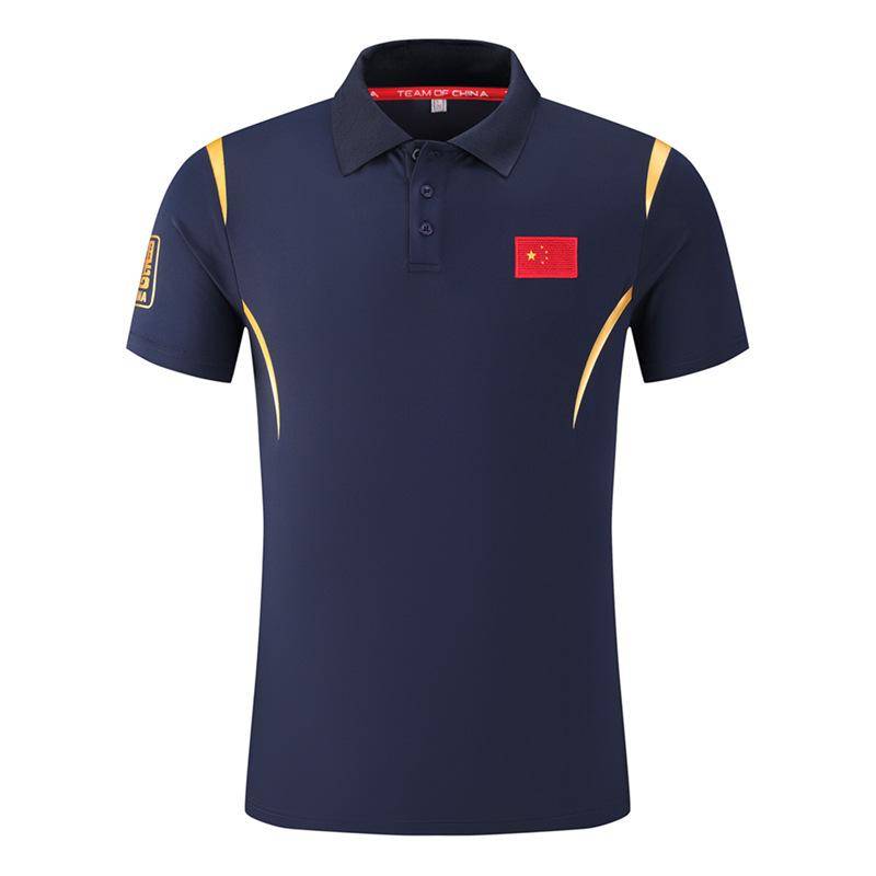 Herren Chinesisches Wushu Team Schnelltrocknendes Poloshirt für Trainer und Schüler 6XL dunkelblaue von Joom DACH