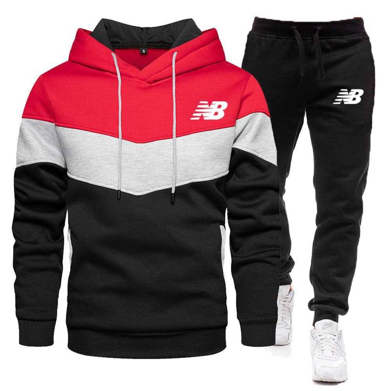 Herren Color-Block Kapuzensweatshirt & Sweatpants Set für Frühling und Herbst M von Joom DACH