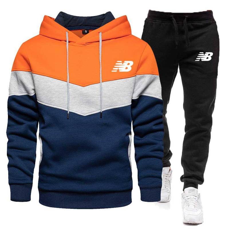 Herren Color-Block Kapuzensweatshirt & Sweatpants Set für Frühling und Herbst M von Joom DACH