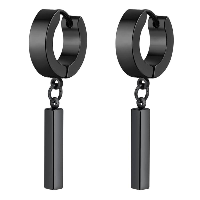 Herren Cool Punk Statement Geometrische Stab Creolen Huggie Ohrringe Geschenke Zirkon, Wasserdichter Edelstahl Piercing Ohrschmuck von Joom DACH