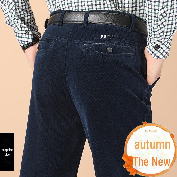 Herren Cordhose mit hoher Taille und lockerer Freizeithose für Herbst/Winter (50+, Große Größe) 42 königsblau von Joom DACH