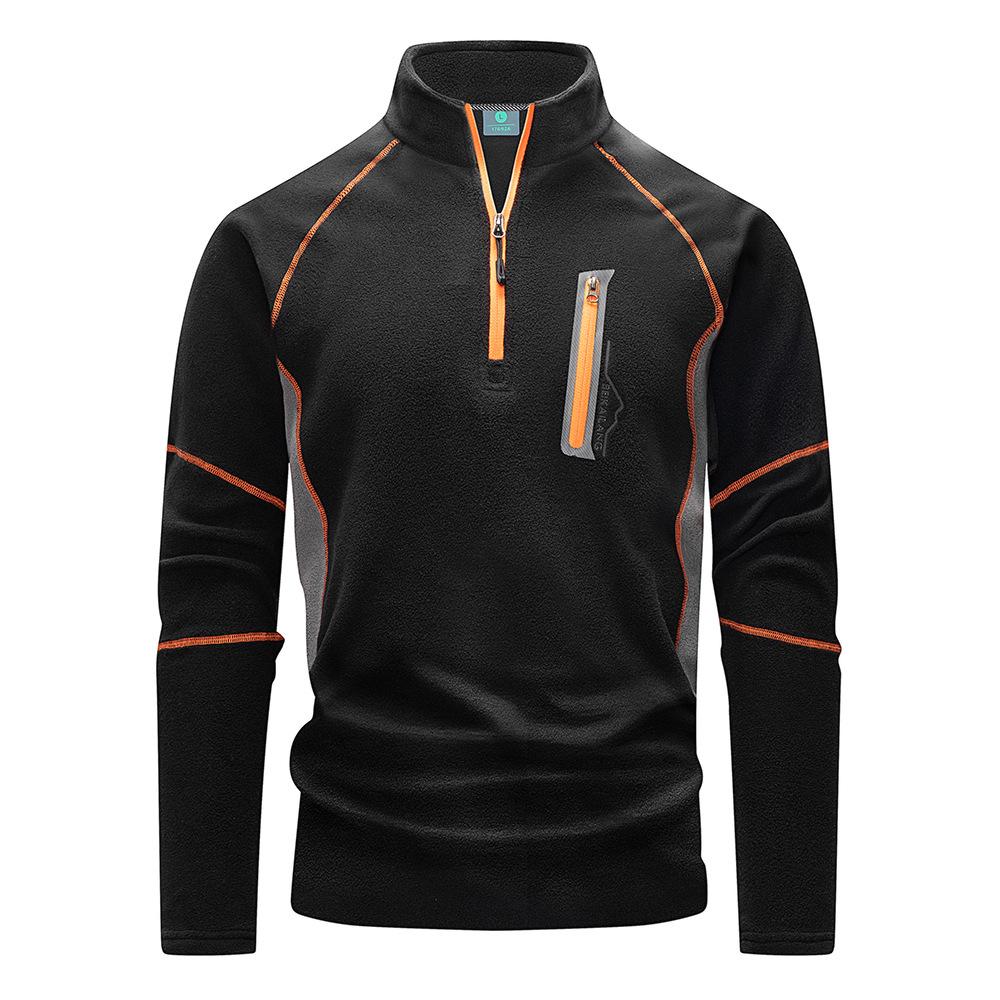 Herren Cross-Border Outdoor Fleece Langarm-Sweatshirt L schwarz von Joom DACH