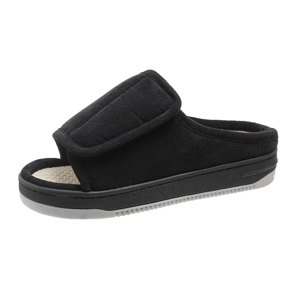Herren Damen Diabetiker Hausschuhe Verstellbare Hausschuhe für geschwollene Füße Offene Zehen mit Gummisohle für drinnen und draußen 38-39 schwarz von Joom DACH