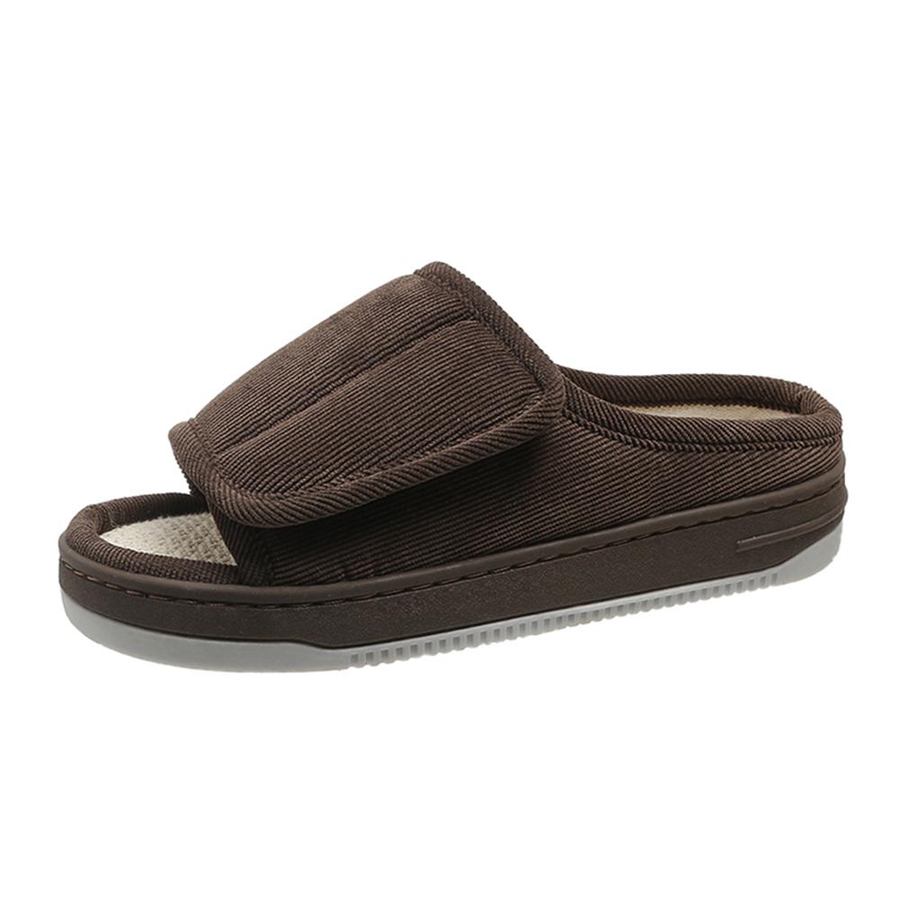 Herren Damen Diabetiker Hausschuhe Verstellbare Hausschuhe für geschwollene Füße Offene Zehen mit Gummisohle für drinnen und draußen 46-47 kaffeebraun von Joom DACH