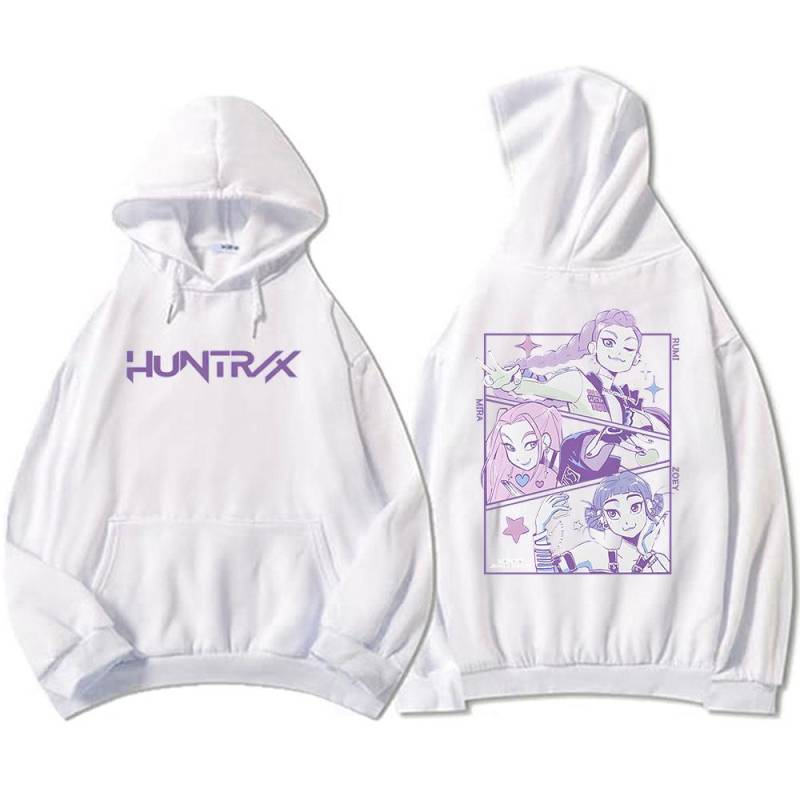 Herren Damen Kapuzenpullover KPop Demon Hunters Film Grafik Sweatshirts Fleece Warm Kapuzenpullover 2025 Mode Print Top XS weiß von Joom DACH
