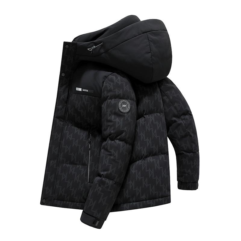 Herren Daunenjacke Herbst und Winter Verdickte Kapuzen-Daunenjacke Mittelalterliche und Junge Freizeitjacke XL von Joom DACH
