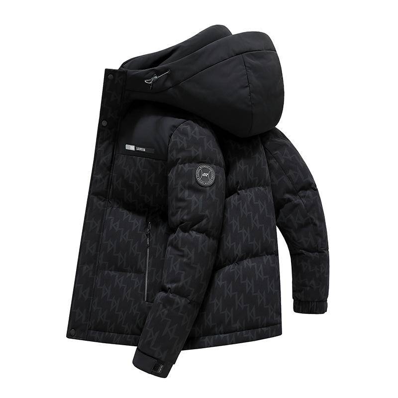 Herren Daunenjacke Herbst und Winter Verdickte Kapuzen-Daunenjacke Mittelalterliche und Junge Freizeitjacke XL von Joom DACH