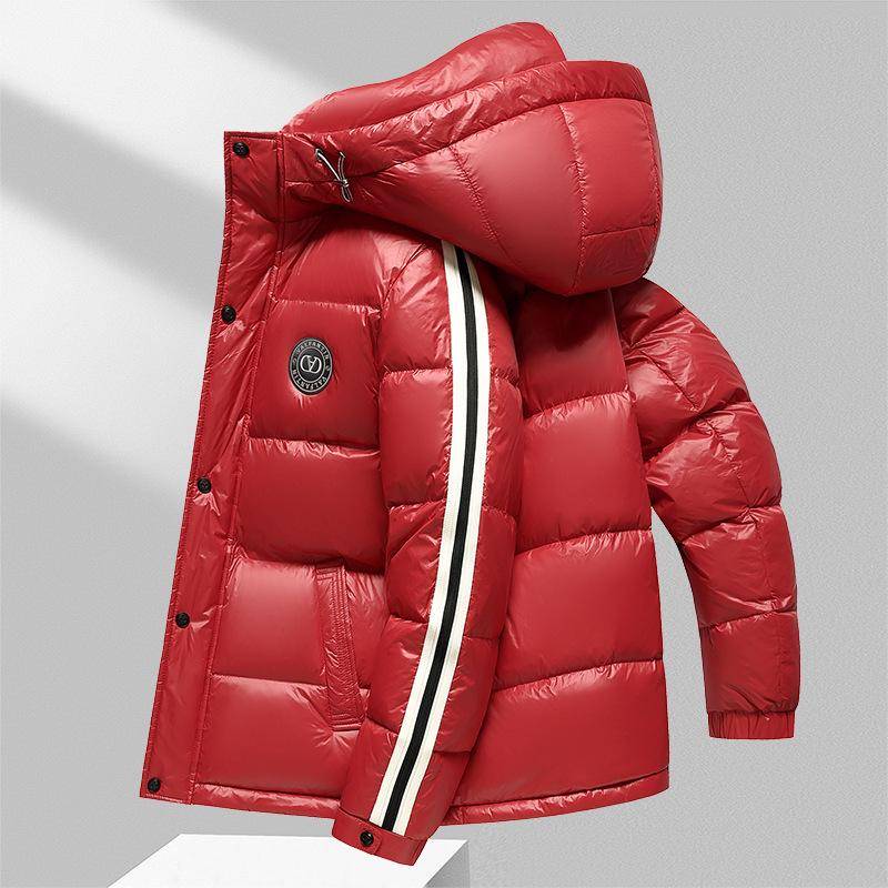 Herren Daunenjacke Leave-in Verdickte Kälteschutzjacke Warme Daunenjacke 2XL rot von Joom DACH