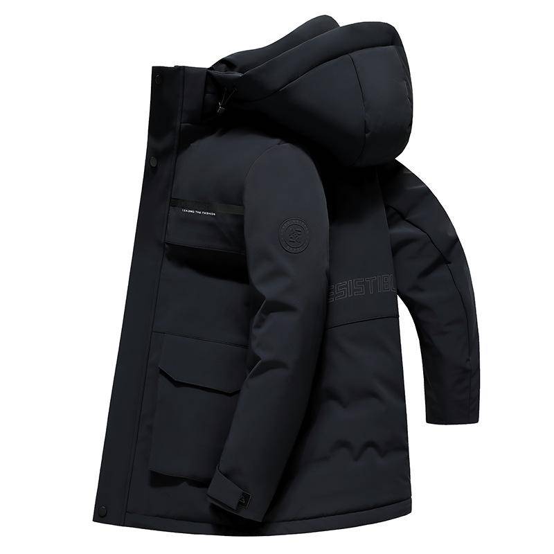 Herren Daunenjacke Mittel und Lang Kapuze Daunenjacke XL navy blau von Joom DACH