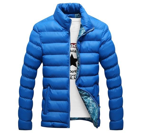 Herren Daunenjacke Winter Fleece Mantel M blau/schwarz von Joom DACH