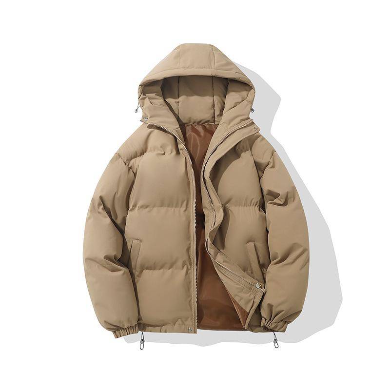Herren Daunenjacke Winter Große Größe Verdickte Daunen Warme Lockere Kurze Lässige Reißverschluss Einfarbige Daunenjacke 3XL von Joom DACH
