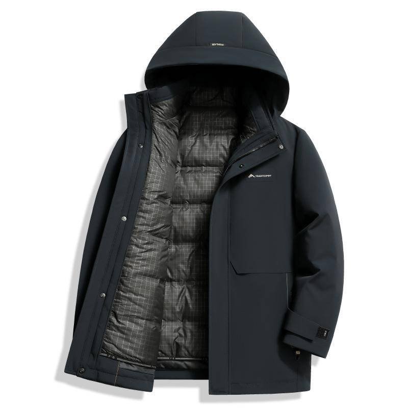 Herren Daunenjacke Winter New Style Einteilige Dreiteilige Herren Daunenjacke Mittleren Alters Verdickte Business Casual Jacke 4XL von Joom DACH