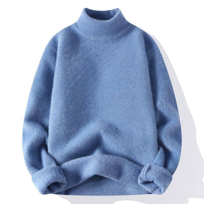 Herren Doppelseitiger Fleece Rollkragenpullover - Warm, Dick, für Herbst und Winter 4XL (up to 90 kg) blau von Joom DACH