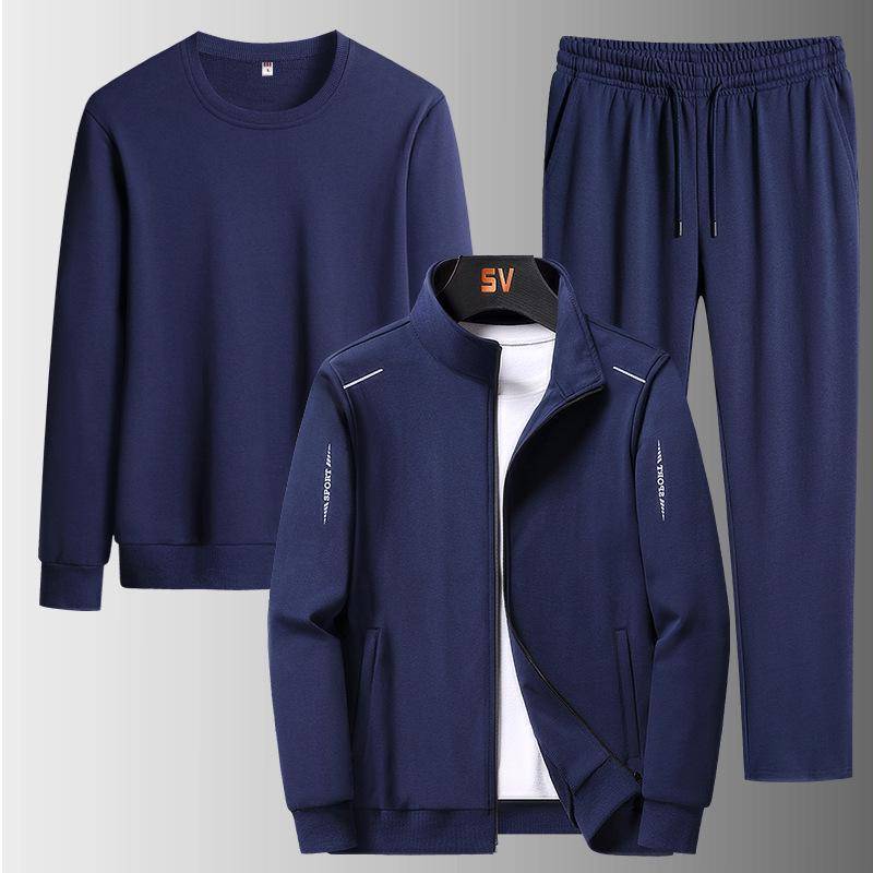 Herren Dreiteiliges Sportbekleidungsset für Mittelalte & Ältere - Frühling/Herbst Lässiges Langarm-Sweatshirt & Hose 2XL von Joom DACH
