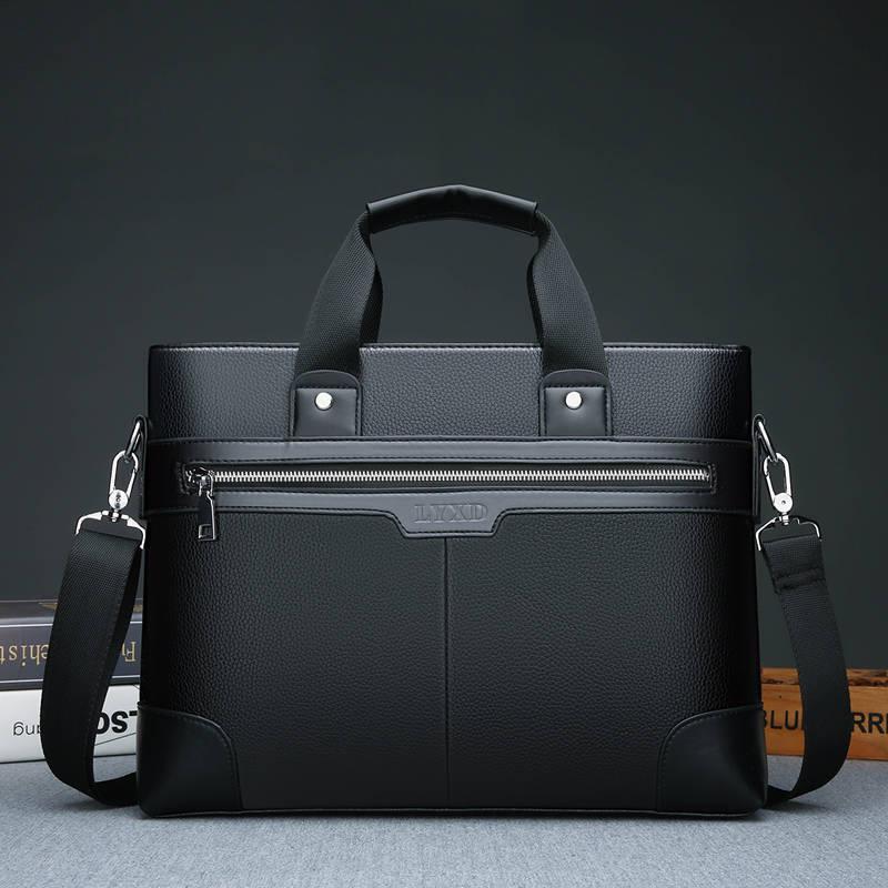 Herren Echtleder Büro Business Aktentasche Laptoptasche Attache Portfolio Tasche Messenger Bag 35cm*25cm*6cm von Joom DACH