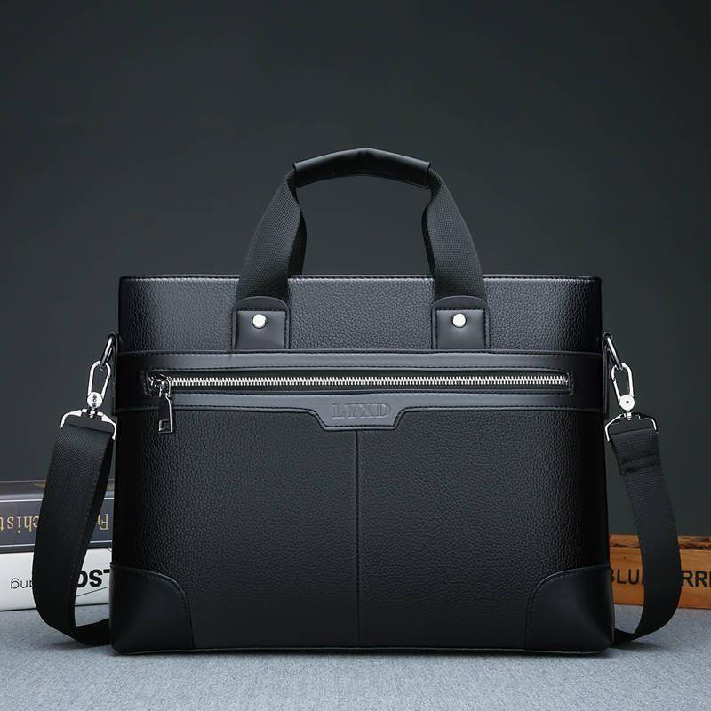 Herren Echtleder Büro Business Aktentasche Laptoptasche Attache Portfolio Tasche Messenger Bag 35cm*25cm*6cm von Joom DACH