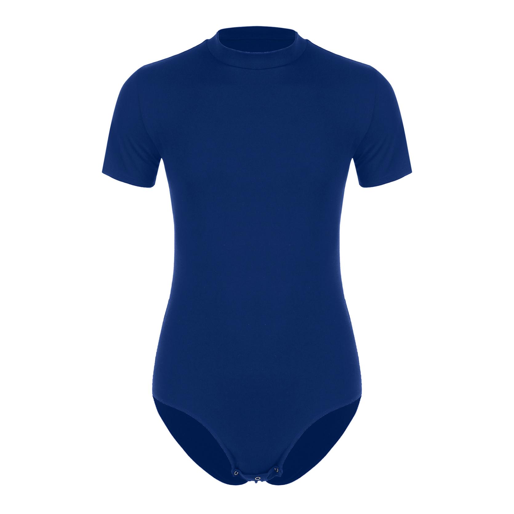 Herren-Einteiler, kurzärmelig, Hemd mit Knöpfen im Schritt, Body, Trikot, Strampler, Pyjama, Unterhemd XL blau von Joom DACH