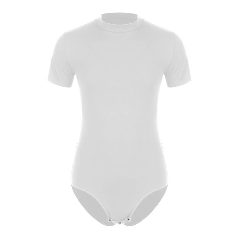 Herren-Einteiler, kurzärmelig, Hemd mit Knöpfen im Schritt, Body, Trikot, Strampler, Pyjama, Unterhemd XXL weiß von Joom DACH