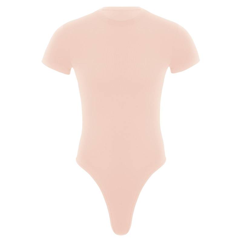 Herren Einteiler Tangas Bodysuit Kurzarm Knopfleiste Hemd Turnanzug Snappies Strampler Jumpsuit XL rosa von Joom DACH