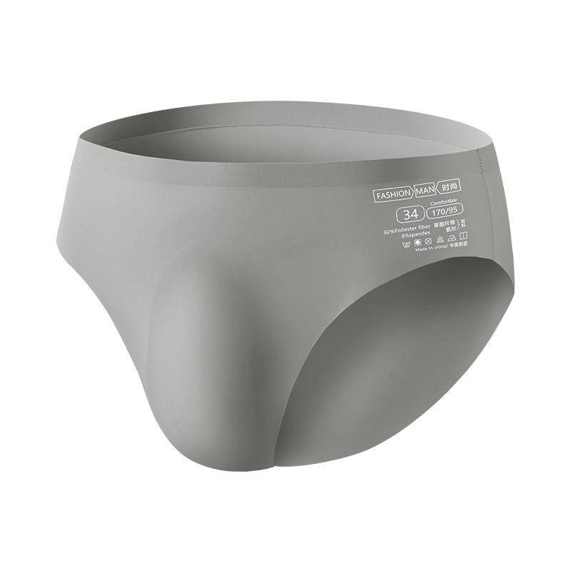 Herren Eis Seide Nahtlose Slips Ultradünne Atmungsaktive Dehnbare Unterhosen Jungen Mode Bequeme Unterwäsche 4XL grau von Joom DACH