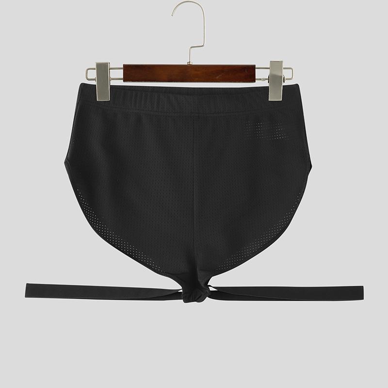 Herren Elastischer Bund Cutout Strand Hauskleidung Minihose Shorts Pyjama Unterwäsche 2XL schwarz von Joom DACH