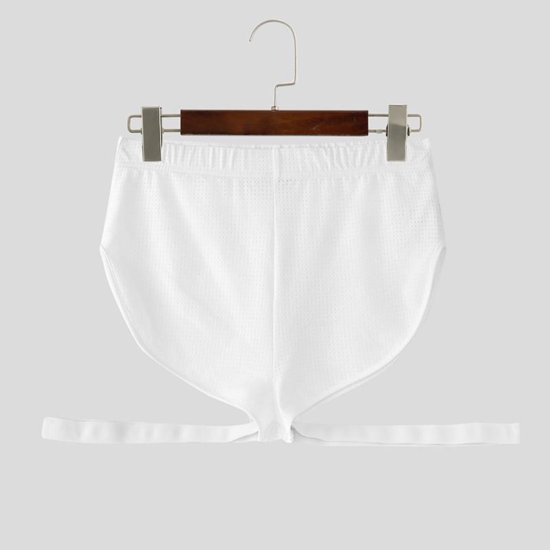 Herren Elastischer Bund Cutout Strand Hauskleidung Minihose Shorts Pyjama Unterwäsche 3XL weiß von Joom DACH