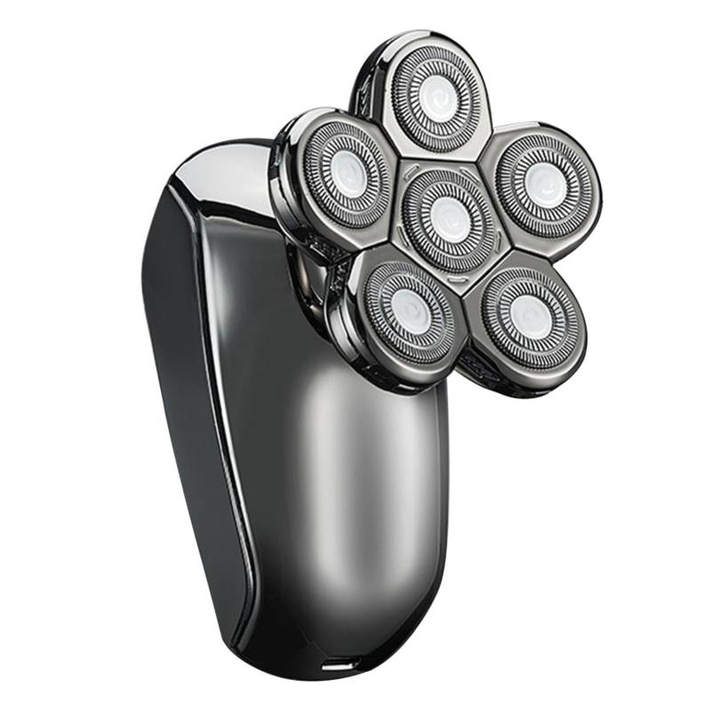 Herren-Elektrorasierer für Ganzkörperwäsche, Six-Bade-Kopfrasierer, Multifunktions-Rasierer mit LCD-Digitalanzeige silber Herren-Elektrorasierer für Ganzkörperwäsche, Six-Bade-Kopfrasierer, Multifunktions-Rasierer mit LCD-Digitalanzeige silber von Joom DACH