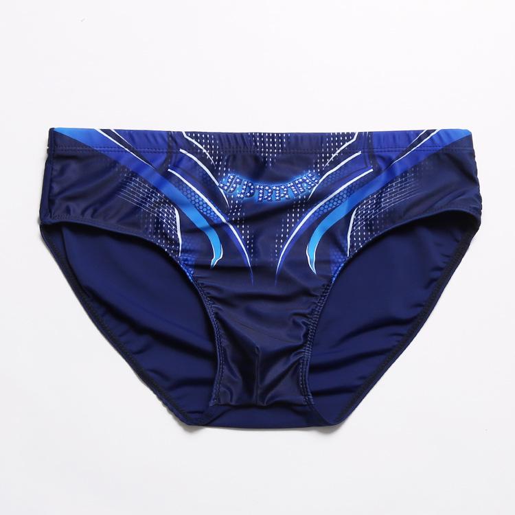 Herren Europäische & Amerikanische Dreieck Badehose - Bedruckte Strandhose S dunkelblaue von Joom DACH