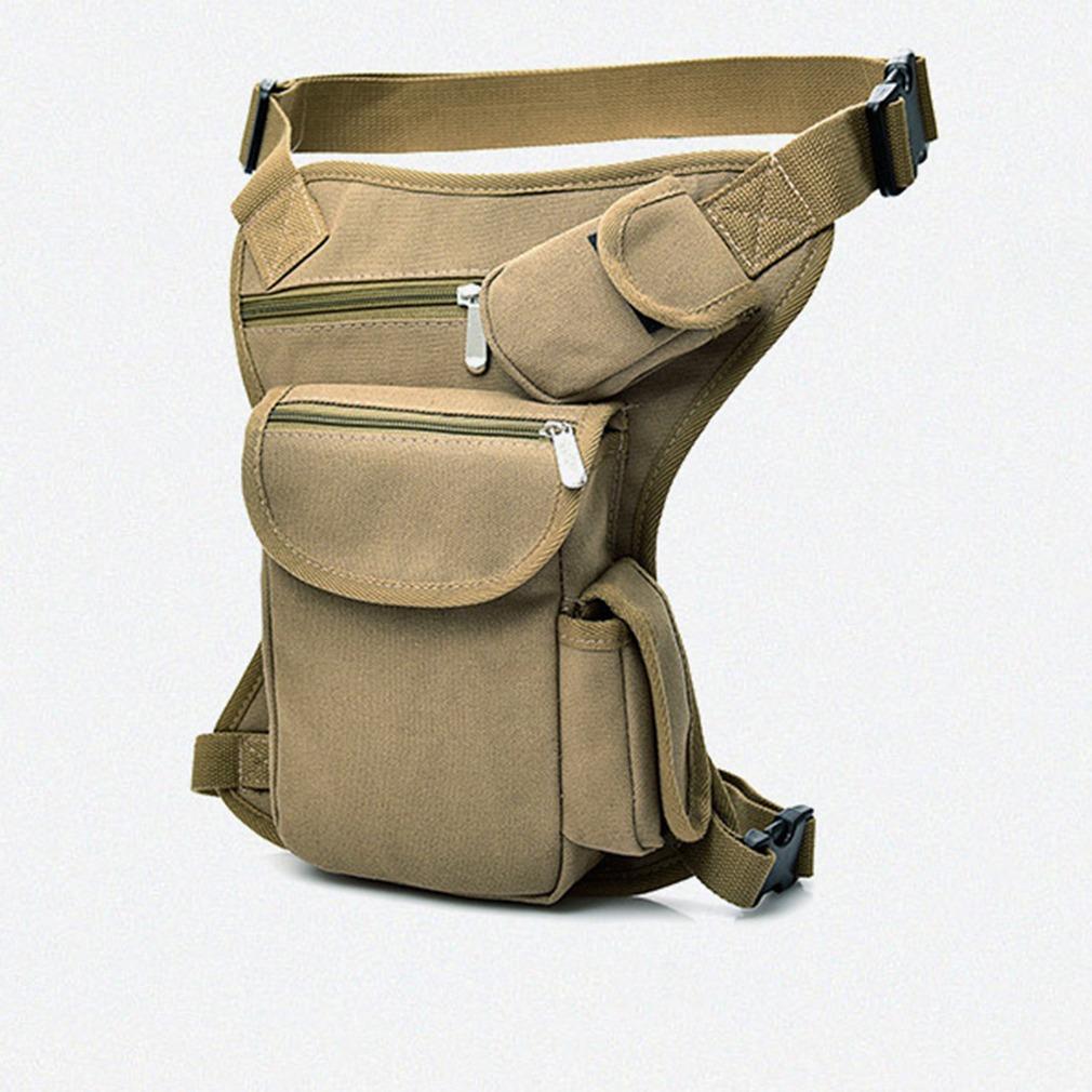 Herren Fahrrad Beintasche Multifunktions Outdoor Baumwolle Sport Beintasche Canvas Hüfttasche Geldgürtel Bauchtasche khaki von Joom DACH