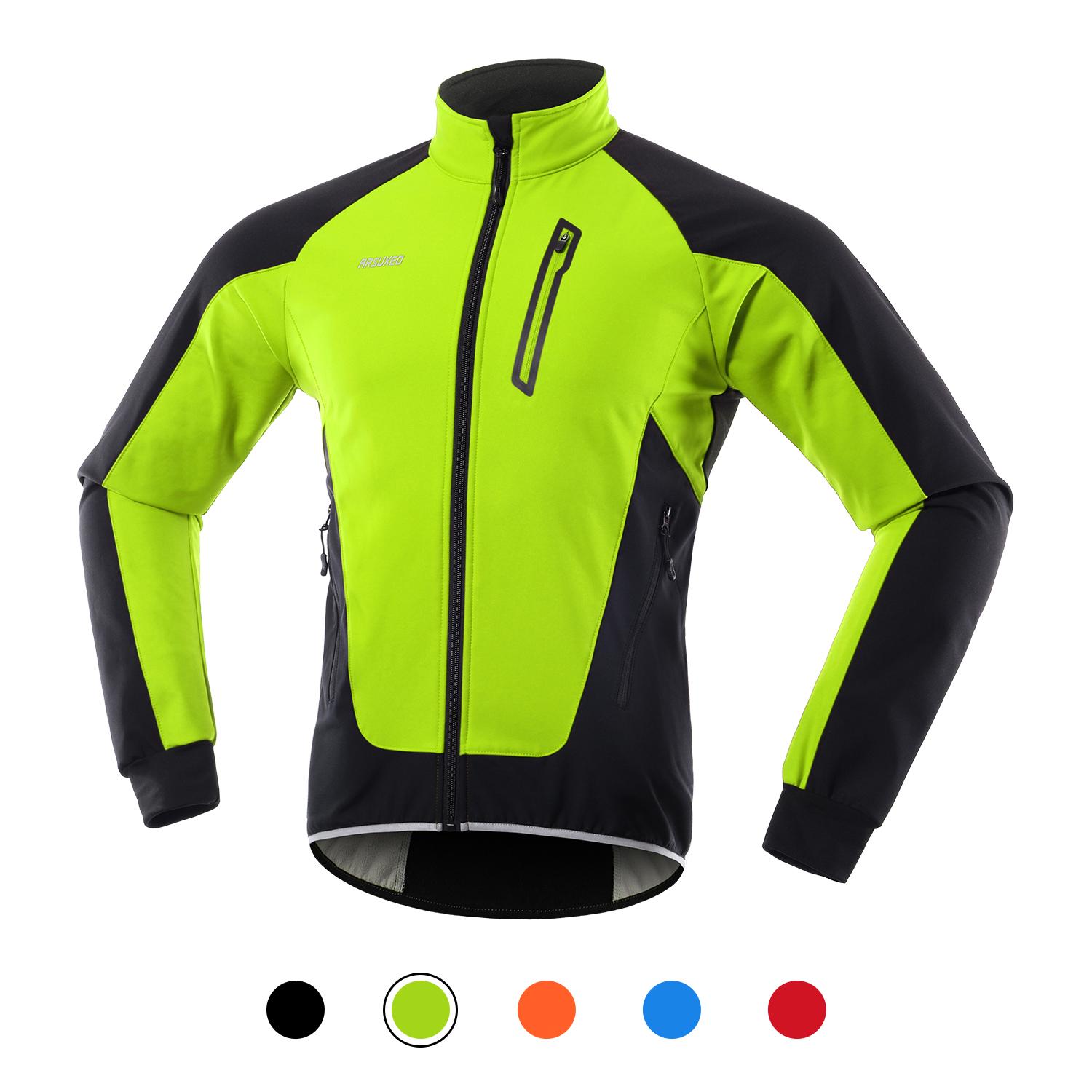 Herren Fahrradjacke, wasserdicht, winddicht, Thermo-Fleece, Fahrradtrikot, MTB, Fahrrad, Reiten, Laufen S grün von Joom DACH