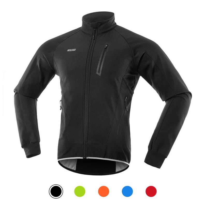 Herren Fahrradjacke, wasserdicht, winddicht, Thermo-Fleece, Fahrradtrikot, MTB, Fahrrad, Reiten, Laufen S schwarz von Joom DACH
