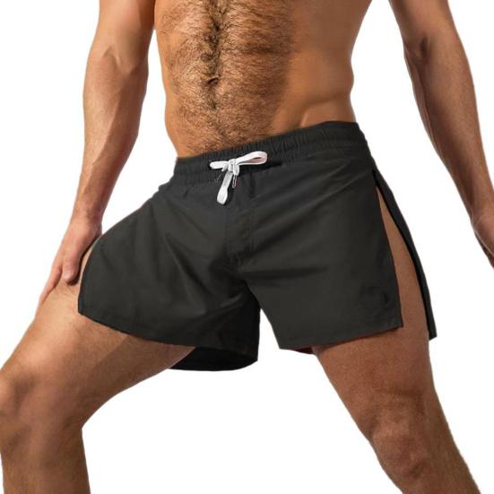 Herren-Fitness-Shorts mit seitlichem Reißverschluss, schnelltrocknend, atmungsaktiv, kurze Trainingshose, elastischer Bund, Kordelzug, sportliche Laufsport-Shorts S schwarz Herren-Fitness-Shorts mit seitlichem Reißverschluss, schnelltrocknend, atmungsaktiv, kurze Trainingshose, elastischer Bund, Kordelzug, sportliche Laufsport-Shorts S schwarz von Joom DACH