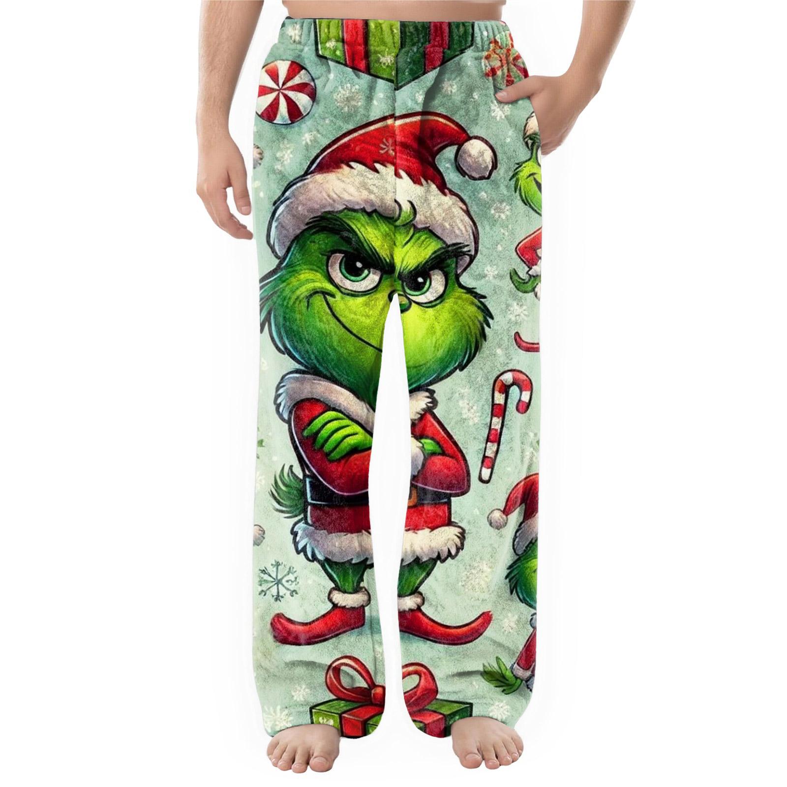 Herren Flanell Taschen Freizeithose, Bedruckte Taschen Freizeithose, Schlafhose für Zuhause S gold von Joom DACH