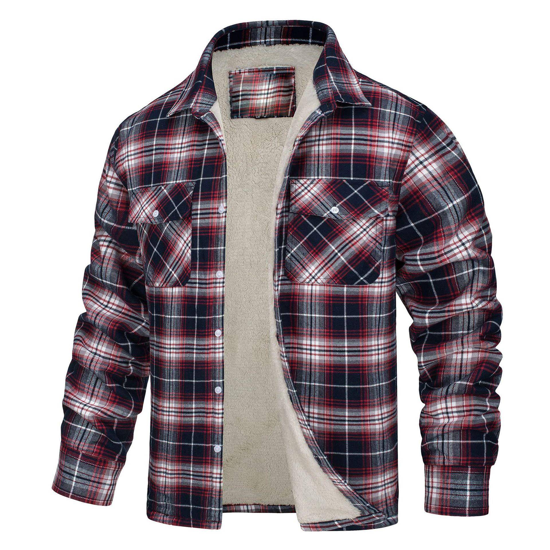 Herren Flanellhemd mit warmem Fleecefutter, Langarm-Plaidhemd, lässiges Button-Down-Hemd mit Brusttaschen XXL Herren Flanellhemd mit warmem Fleecefutter, Langarm-Plaidhemd, lässiges Button-Down-Hemd mit Brusttaschen XXL von Joom DACH