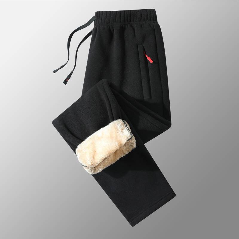 Herren Fleece-Jogginghose, warme Winterhose, tägliche Freizeithose, lange Jogginghose, mehrfarbig, Herbst, männlich, einfarbig 7XL schwarz von Joom DACH