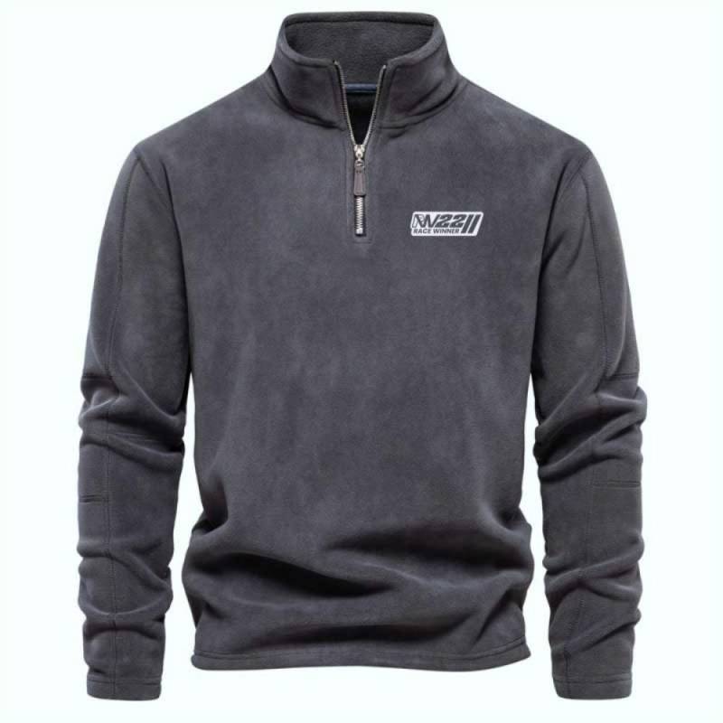 Herren Fleece Warm V-Ausschnitt Reißverschluss Sweatshirt Outdoor Sport Mäntel Pullover Herren Casual Outwear L dunkelgrau von Joom DACH