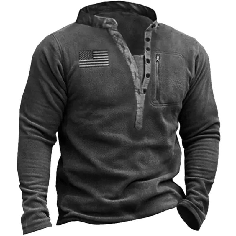 Herren Fleece Warm V-Ausschnitt Reißverschluss Sweatshirt Outdoor Sportmäntel Pullover Herren Casual Outwear 2XL von Joom DACH