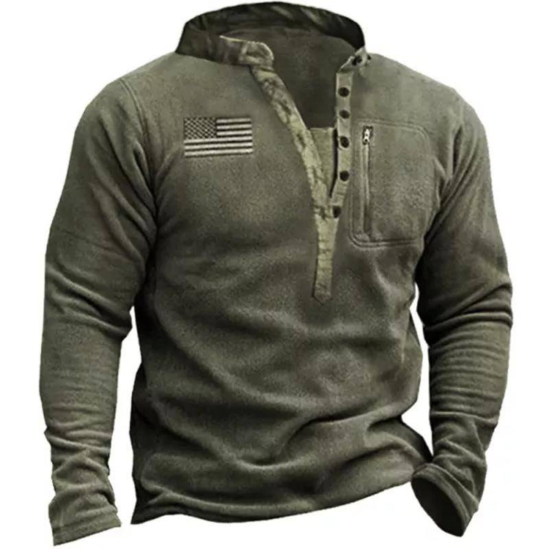 Herren Fleece Warm V-Ausschnitt Reißverschluss Sweatshirt Outdoor Sportmäntel Pullover Herren Casual Outwear L von Joom DACH