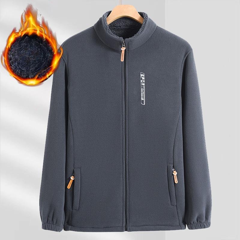 Herren-Fleecejacken für Herbst und Winter, dicke und lockere Stehkragen-Cardigans mit zusätzlichem Fleece, Fleece-Oberteile und Sweatshirts 5XL von Joom DACH
