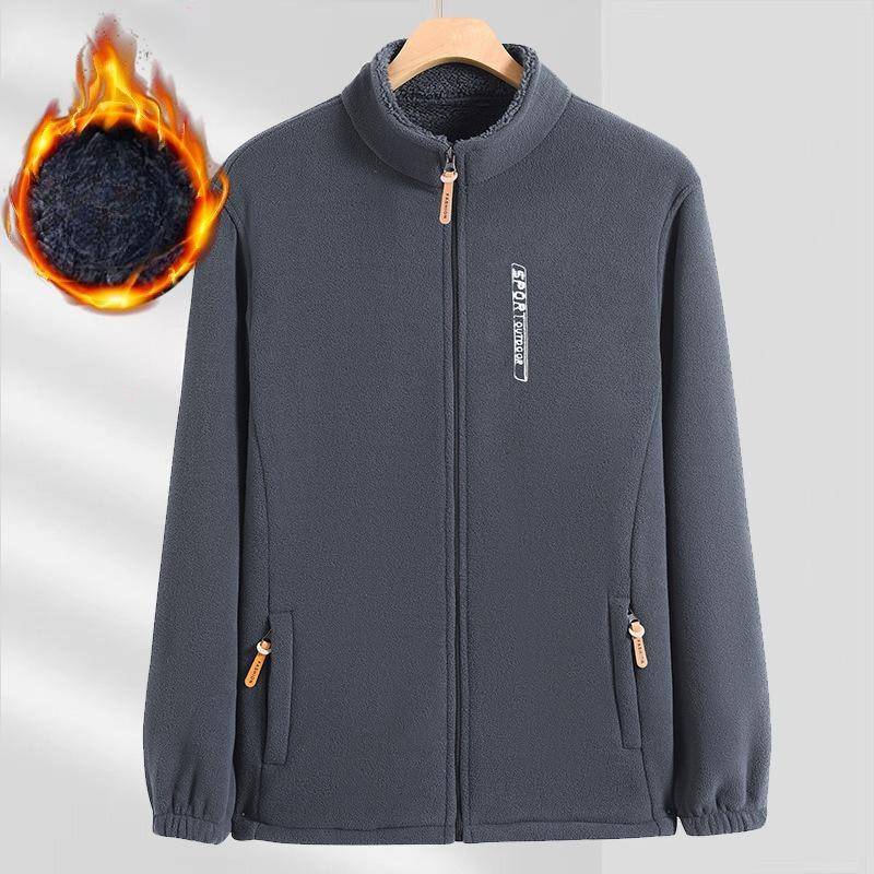 Herren-Fleecejacken für Herbst und Winter, dicke und lockere Stehkragen-Cardigans mit zusätzlichem Fleece, Fleece-Oberteile und Sweatshirts 5XL von Joom DACH