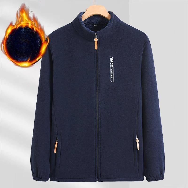 Herren-Fleecejacken für Herbst und Winter, dicke und lockere Stehkragen-Cardigans mit zusätzlichem Fleece, Fleece-Oberteile und Sweatshirts 5XL blau von Joom DACH