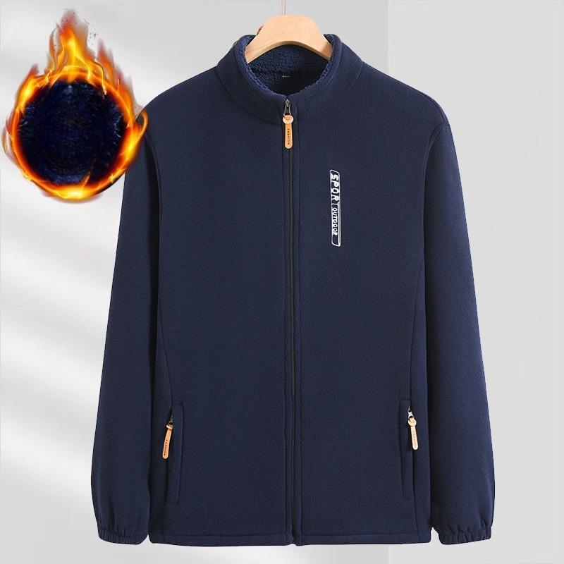 Herren-Fleecejacken für Herbst und Winter, dicke und lockere Stehkragen-Cardigans mit zusätzlichem Fleece, Fleece-Oberteile und Sweatshirts XL von Joom DACH