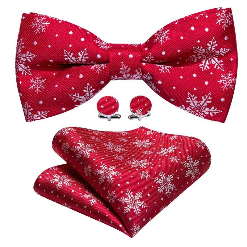 Herren-Fliege mit Cartoon-Motiv, Dinosaurier, Schneeflocke, Weihnachtsmuster, Krawatte, Einstecktuch, Manschettenknöpfe, Party-Krawatten LH-0989 von Joom DACH