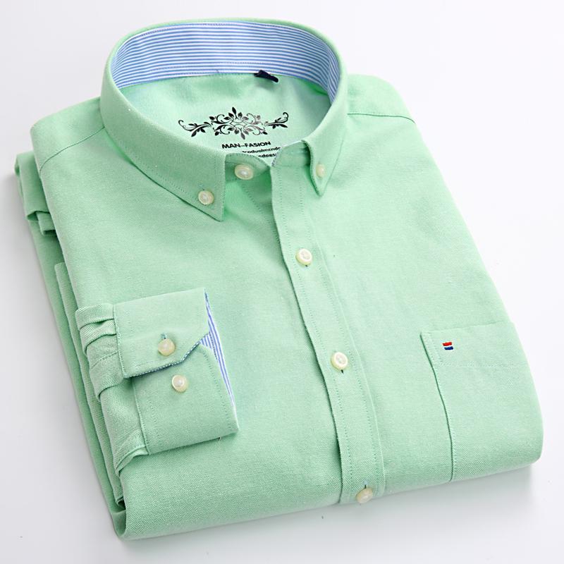 Herren-Freizeithemd, langärmlig, Oxford, kariert, gestreift, aufgesetzte Brusttasche vorne, reguläre Passform, Button-Down-Kragen, dicke Arbeitshemden 39 von Joom DACH