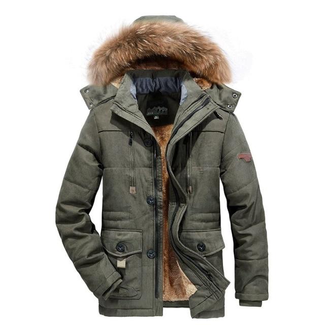 Herren Freizeitjacke Herrenmode Winterparkas Pelz Trenchcoat Dicker Mantel Winddichte beheizte Jacken Baumwolle Warme Mäntel Männer M grün von Joom DACH