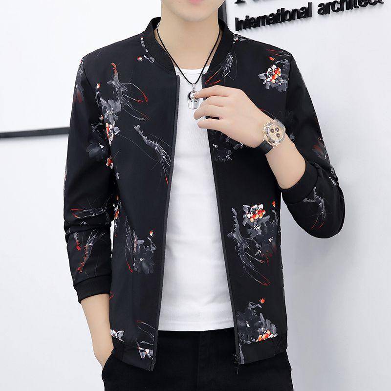 Herren Freizeitjacke Slim Dünn Baseball Uniform Reißverschluss Strickjacke Neue Mode Frühling Herbst XXL schwarz von Joom DACH