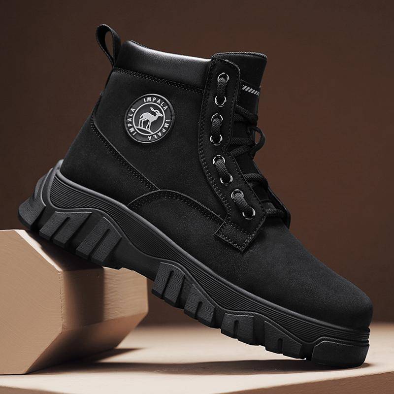 Herren Freizeitschuhe Dicke Sohle Schnürschuhe Arbeitsschuhe Herren für die Arbeit Outdoor Herrenschuhe Hochwertige Herbst-Winter-Wanderstiefel 44 von Joom DACH