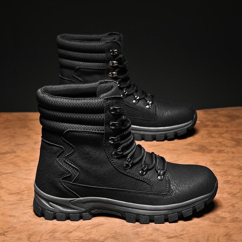 Herren Freizeitschuhe Dicke Sohle Schnürschuhe Arbeitsschuhe Herren für die Arbeit Outdoor Herrenschuhe Hochwertige Herbst-Winter-Wanderstiefel 46 von Joom DACH